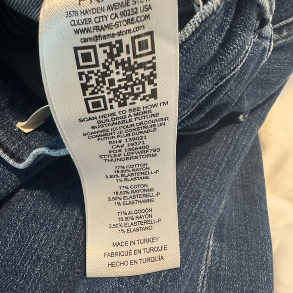 FRAME Le Easy Flare Released Hem Jeans, Size 28, Blue Thunderstorm - Picture 9 of 9